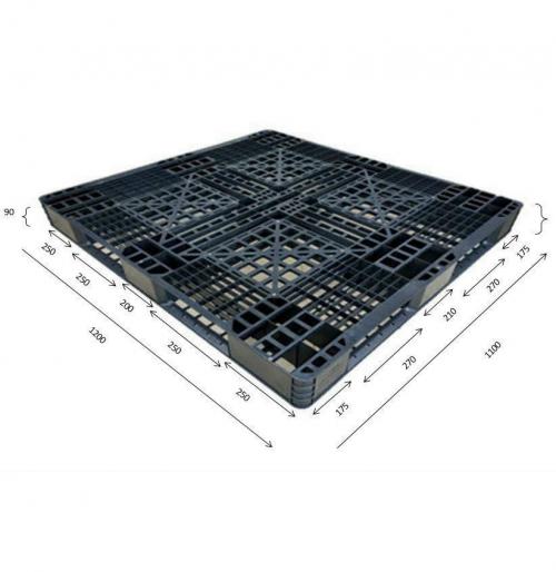 Pallet Nhựa Mới 1100x1200x120mm (đen)